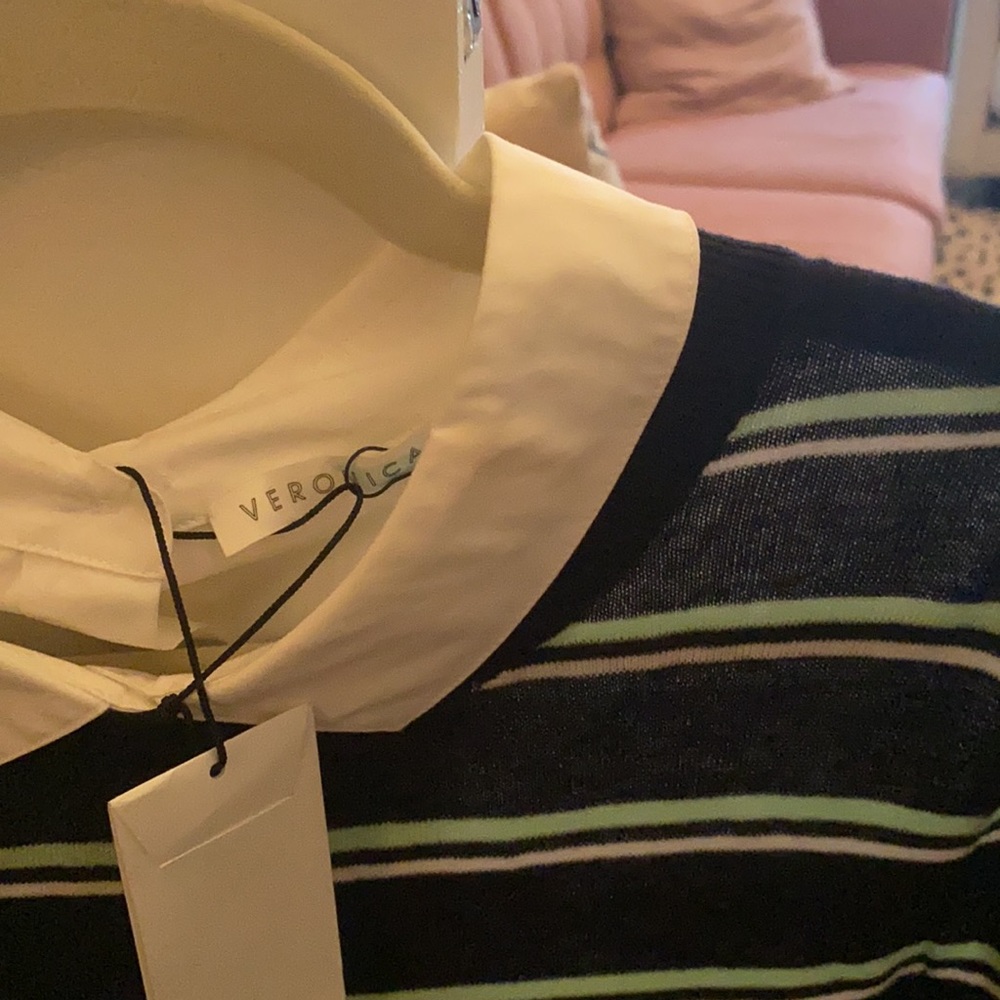 Veronica Beard Reverse Button Down Sz L - image 3